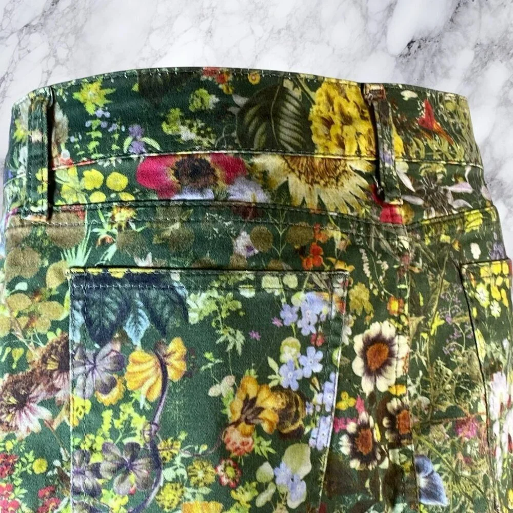 Carina Duek Endless Paradis Floral Print Denim Skirt
